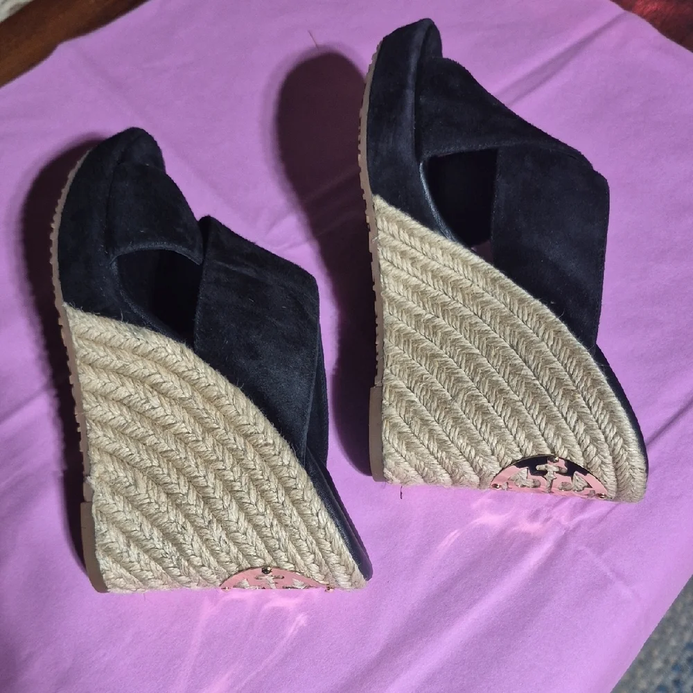 Tory Burch Black Suede Mules